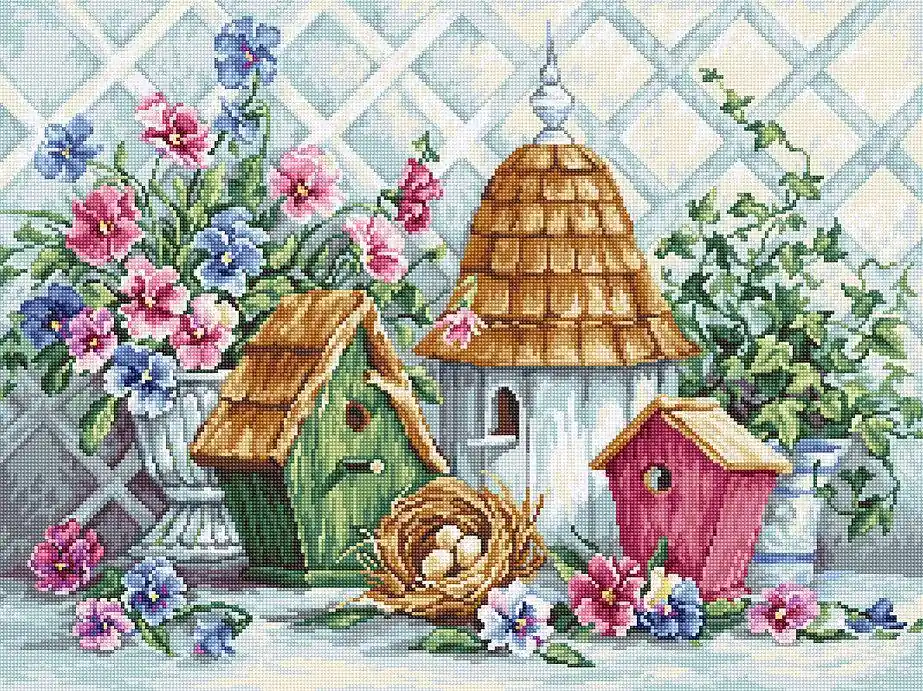 Garden Nesting B2396L Counted Cross-Stitch Kit Limited Offer