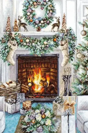 Hassle-Free Returns Christmas Interior B2394L Counted Cross-Stitch Kit