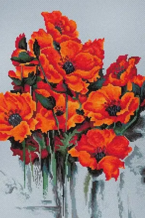 Free Returns The Poppies B2380L Counted Cross-Stitch Kit