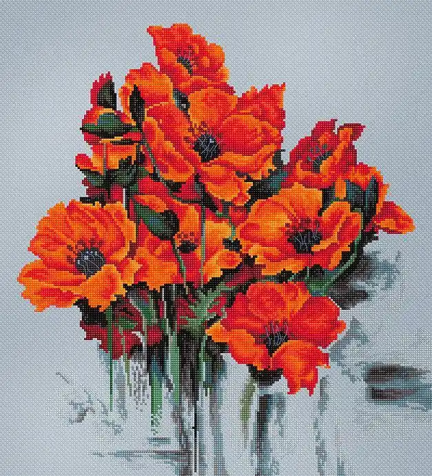 Free Returns The Poppies B2380L Counted Cross-Stitch Kit