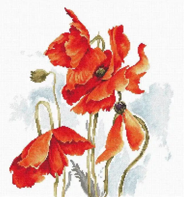 Big Sale Poppies B2374L Counted Cross-Stitch Kit