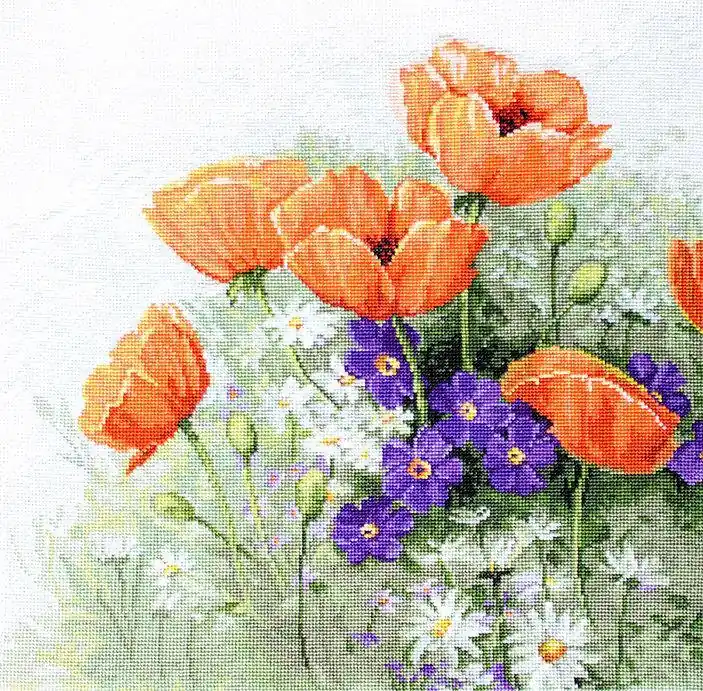 Direct From Manufacturer Poppies B2368L Counted Cross-Stitch Kit