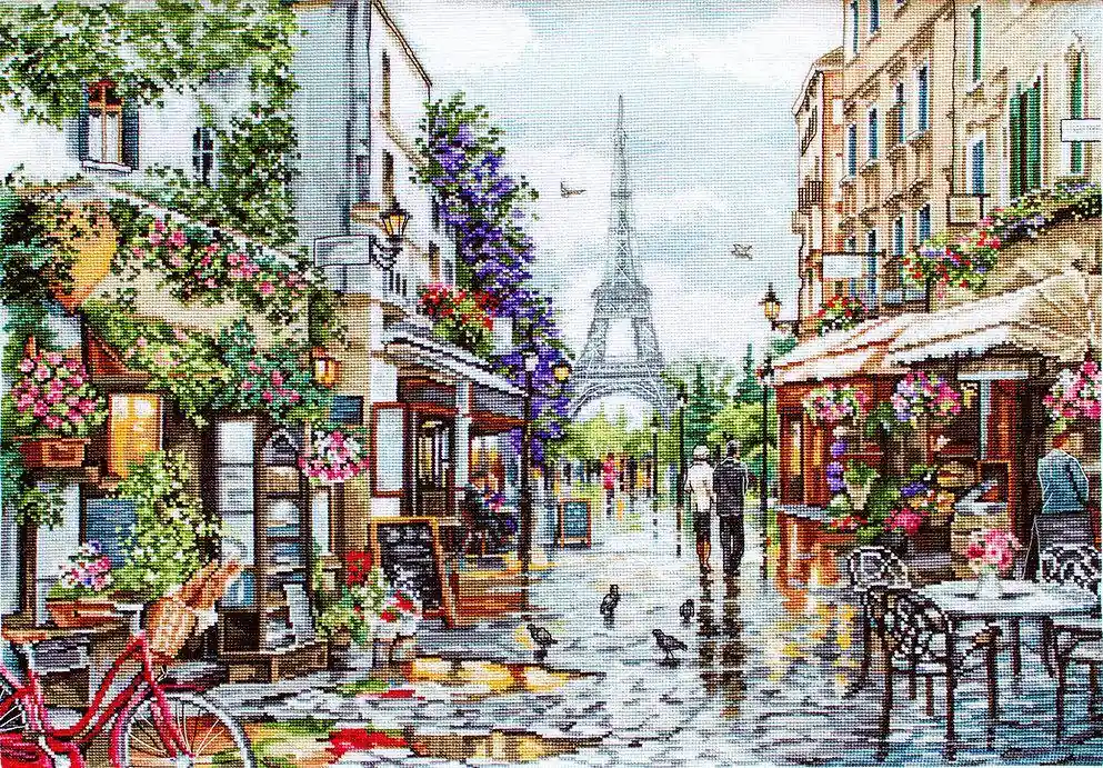 Markdown Paris in Flowers B2365L Counted Cross-Stitch Kit