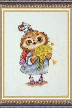 Owl with Flowers SV-16 Counted Cross-Stitch Kit Hot Picks