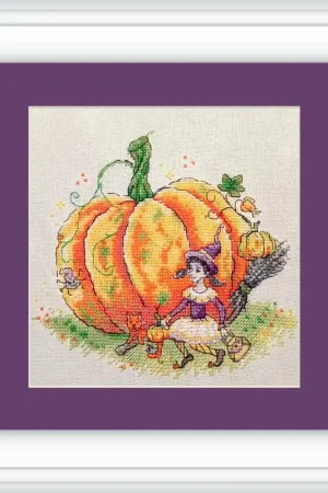 Halloween Pumpkin and Witch SP-06 Counted Cross-Stitch Kit Authentic