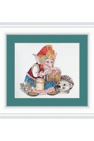 Budget Elf with Hedgehog SP-04 Counted Cross-Stitch Kit