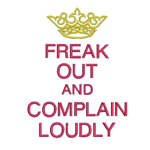 Freak Out & Complain Embroidery Design Fan Favorite