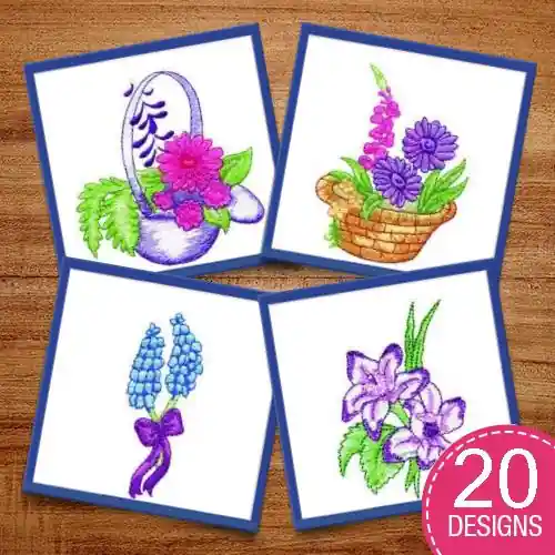 Florals in Bloom Embroidery design pack by Morango Designs, Embroidery Packs on EmbroideryDesigns.com Order Now