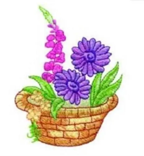 Direct From Manufacturer Flower Basket Embroidery Design