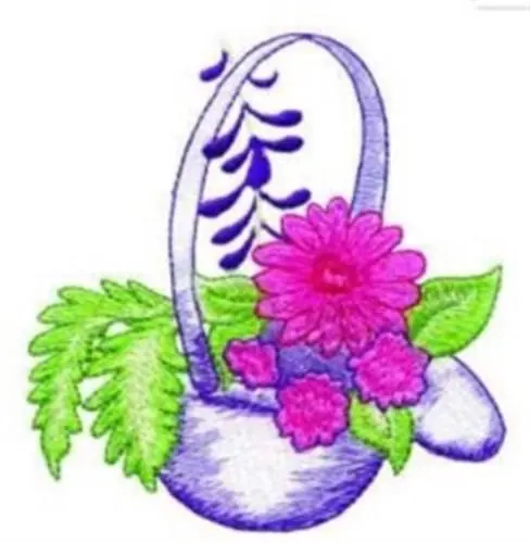 Flower Basket Embroidery Design Factory Price