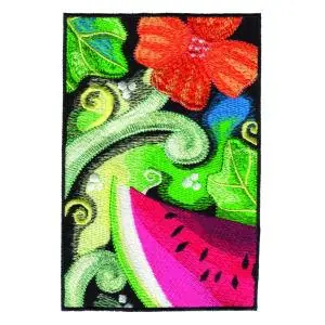 Floral Melon Scene Embroidery Design Clearance
