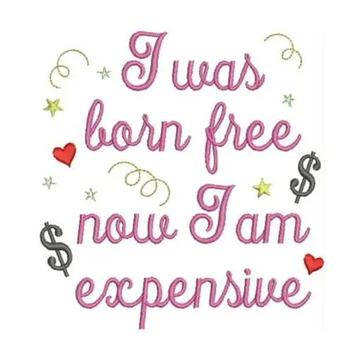 Born Free Embroidery Design While Supplies Last