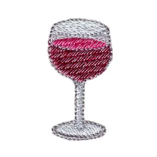 Genuine Glass of Red Wine Embroidery Design
