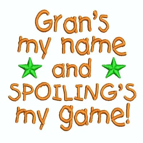 Next Day Delivery Grans My Name Embroidery Design