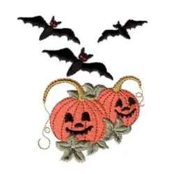 Budget Bat Jack o Lanterns Embroidery Design