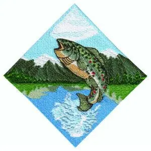 Fast Shipping Jumping Fish Embroidery Design