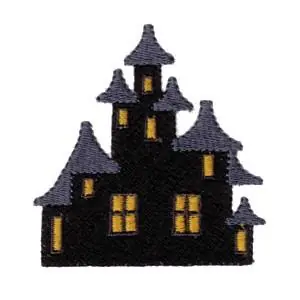 Black Haunted House Embroidery Design Super Sale