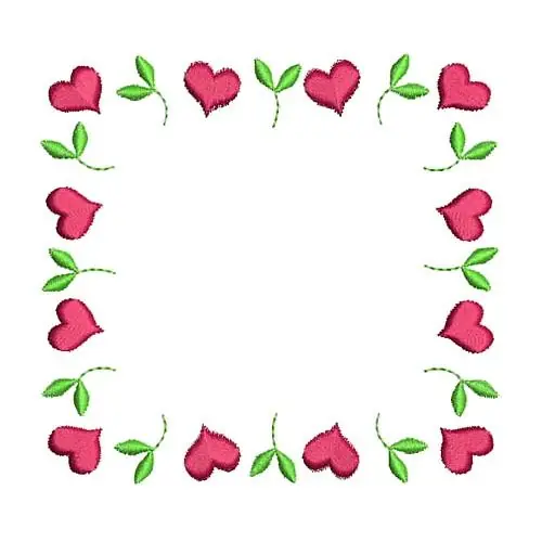 Final Sale Heart & Leaves Frame Embroidery Design
