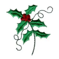 Holly Branch Embroidery Design Big Sale