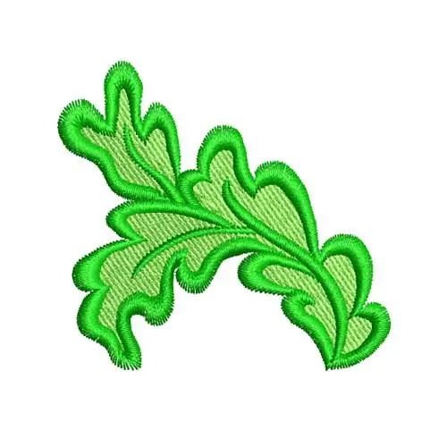 Grab Now Green Linen Leaf Embroidery Design