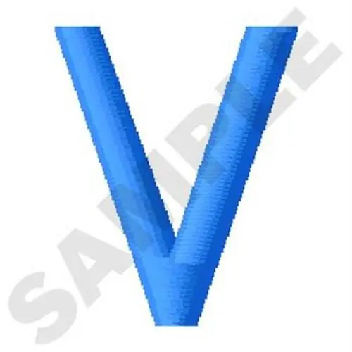 Upper Case V Embroidery Design Cheap
