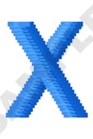 Lower Case X Embroidery Design Same Day Shipping