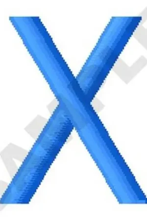Hot Picks Upper Case X Embroidery Design
