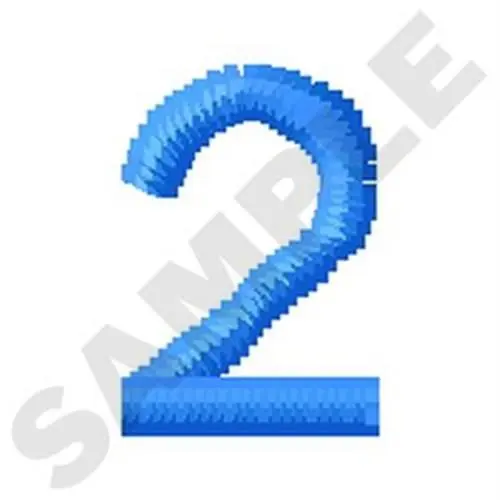 Fresh Stock Number Two Embroidery Design
