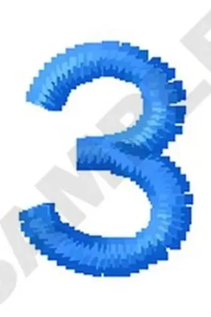 Professional Grade Number Three Embroidery Design