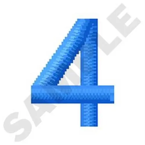 Number Four Embroidery Design Viral