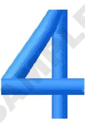 Authentic Number Four Embroidery Design