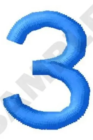 Number Three Embroidery Design Genuine
