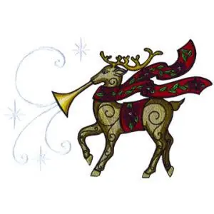 Free Shipping Christmas Reindeer Embroidery Design