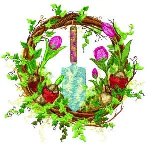 Spring Wreath Embroidery Design Secure Checkout