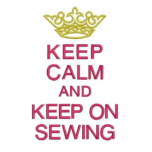 Modern Keep Calm With Sewing Embroidery Design