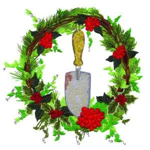 Winter Wreath Embroidery Design Handmade