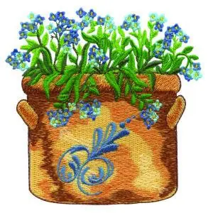 Flower Pot Embroidery Design Buy Direct