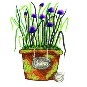 Warranty Included Chives Embroidery Design