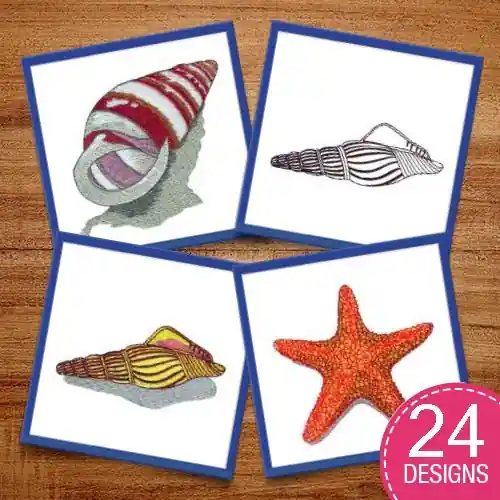 Luxury Hunting for Shells Embroidery design pack by Morango Designs, Embroidery Packs on EmbroideryDesigns.com