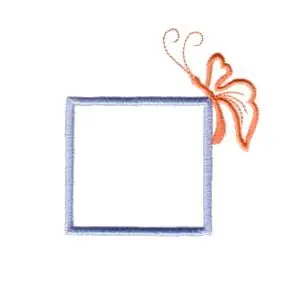 Affordable Butterfly Square Frame Embroidery Design