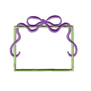 Label and frame - rectangular with a bow Embroidery Design Best Price