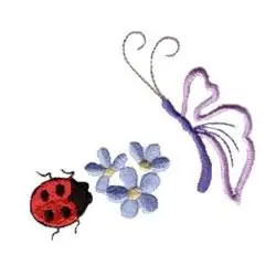 Ladybug & Burrerfly Embroidery Design Exclusive
