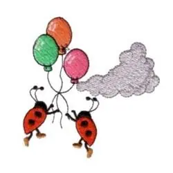 Limited Offer Ladybugs with Balloons Embroidery Design