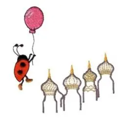 No Minimum Order Ladybug Red Square Embroidery Design