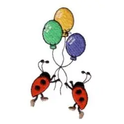 Free Returns Balloon Bouquet Ladybugs Embroidery Design