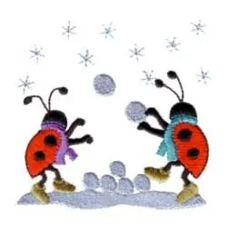 Snowball Ladybugs Embroidery Design Factory Price