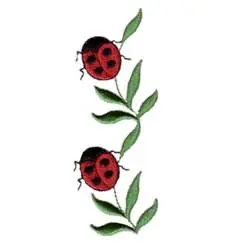 Vertical Ladybug Border Embroidery Design Direct From Factory