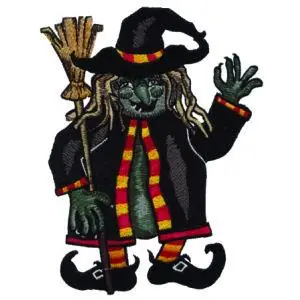 Worldwide Shipping Witch Embroidery Design