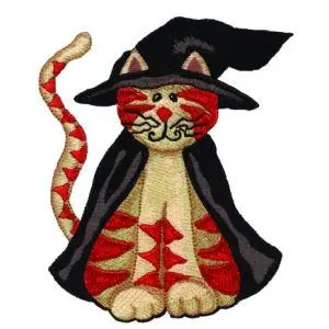 Witchs Cat Embroidery Design Same Day Shipping