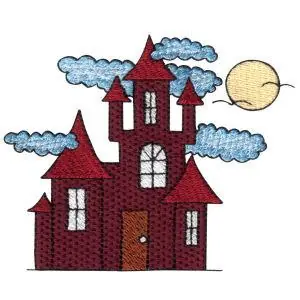 Haunted Castle Embroidery Design Certified